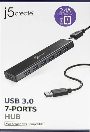 Best Buy USB 3.0 7-PORT HUB - BLACK - Image 3
