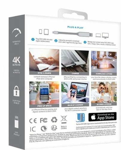 Best Buy 128GB DUO LINK IOS USB 3.0 OTG FLASH DRIVE FOR IOS DEVICES AND COMPUTERS - MOBILE STORAGE FOR PHOTOS, VIDEOS, & MORE - Image 4