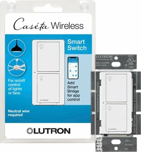 Best Buy CASETA WIRELESS SMART LIGHTING SWITCH FOR ALL BULB TYPES OR FANS, 6A - WHITE