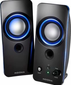 Best Buy 2.0 BLUETOOTH LIGHTED SPEAKER SYSTEM (2PC) - BLACK