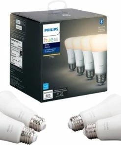 Best Buy HUE A19 BLUETOOTH SMART LED BULB (4-PACK) - WHITE