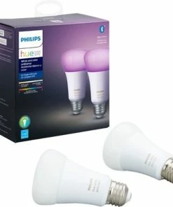 Best Buy HUE A19 BLUETOOTH SMART LED BULB (2-PACK) - WHITE AND COLOR AMBIANCE