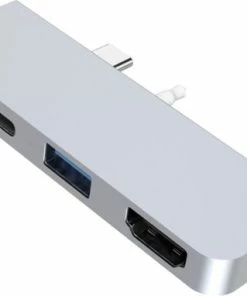 Best Buy 4-PORT USB-C HUB - USB-C DOCKING STATION FOR MICROSOFT SURFACE GO - SILVER