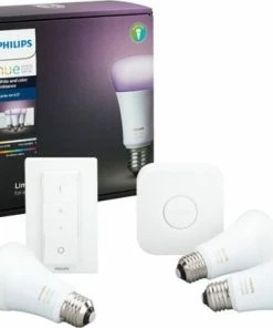Best Buy HUE A19 LED STARTER KIT - WHITE AND COLOR AMBIANCE