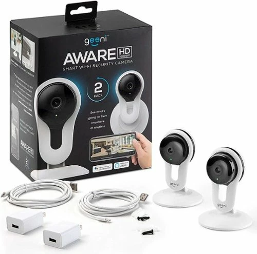 Best Buy AWARE INDOOR WI-FI WIRELESS NETWORK SURVEILLANCE CAMERA (2-PACK) - BLACK/WHITE - Image 9