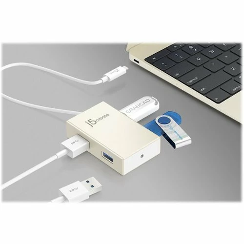 Best Buy USB-C 4-PORT HUB - CHAMPAGNE METALLIC - Image 4
