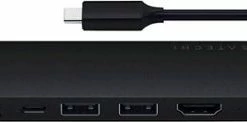 Best Buy USB TYPE-C SLIM 7-IN-1 MULTIPORT ADAPTER WITH ETHERNET - 4K HDMI, GIGABIT ETHERNET, USB-C PD CHARGING - MATTE BLACK