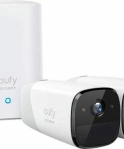 Best Buy EUFYCAM 2 PRO 2-CAMERA INDOOR/OUTDOOR WIRELESS 2K 16G HOME SECURITY SYSTEM - WHITE