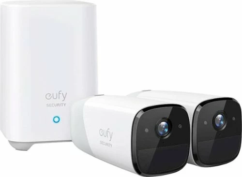 Best Buy EUFYCAM 2 PRO 2-CAMERA INDOOR/OUTDOOR WIRELESS 2K 16G HOME SECURITY SYSTEM - WHITE
