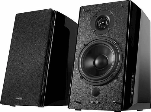 Best Buy R2000DB POWERED BLUETOOTH BOOKSHELF SPEAKERS, COMPUTER SPEAKERS - 120W RMS OPTICAL INPUT - NEAR-FIELD STUDIO MONITORS - BLACK