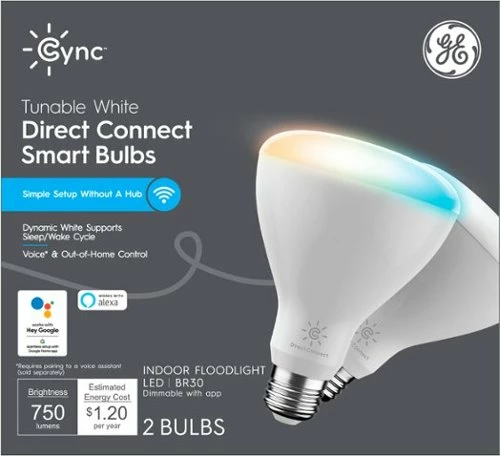 Best Buy CYNC SMART DIRECT CONNECT LIGHT BULBS(2 BR30 SMART LED LIGHT BULBS), 65W REPLACEMENT - TUNABLE WHITE