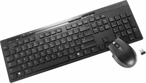 Best Buy BE-PKRFCO FULL-SIZE WIRELESS MEMBRANE KEYBOARD AND MOUSE BUNDLE WITH USB RECIEVER - BLACK