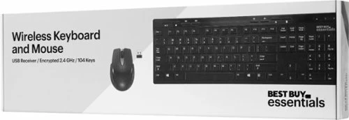 Best Buy BE-PKRFCO FULL-SIZE WIRELESS MEMBRANE KEYBOARD AND MOUSE BUNDLE WITH USB RECIEVER - BLACK - Image 4