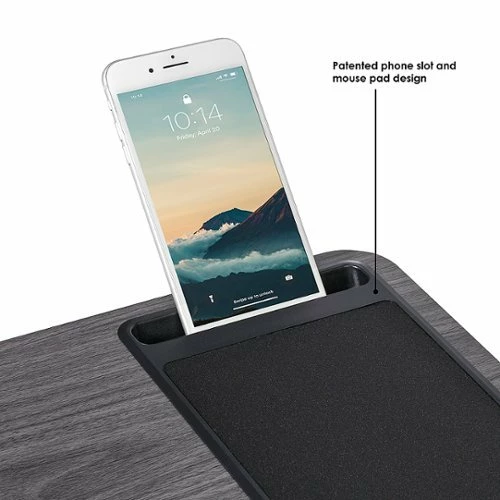 Best Buy HOME OFFICE PRO LAP DESK FOR 15.6 LAPTOP - GRAY WOODGRAIN - Image 2