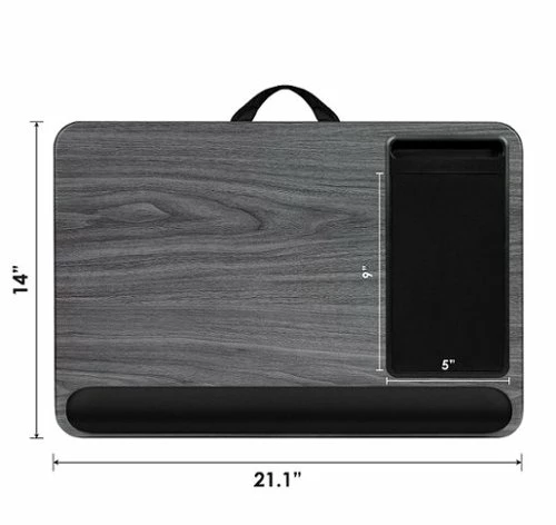 Best Buy HOME OFFICE PRO LAP DESK FOR 15.6 LAPTOP - GRAY WOODGRAIN - Image 4