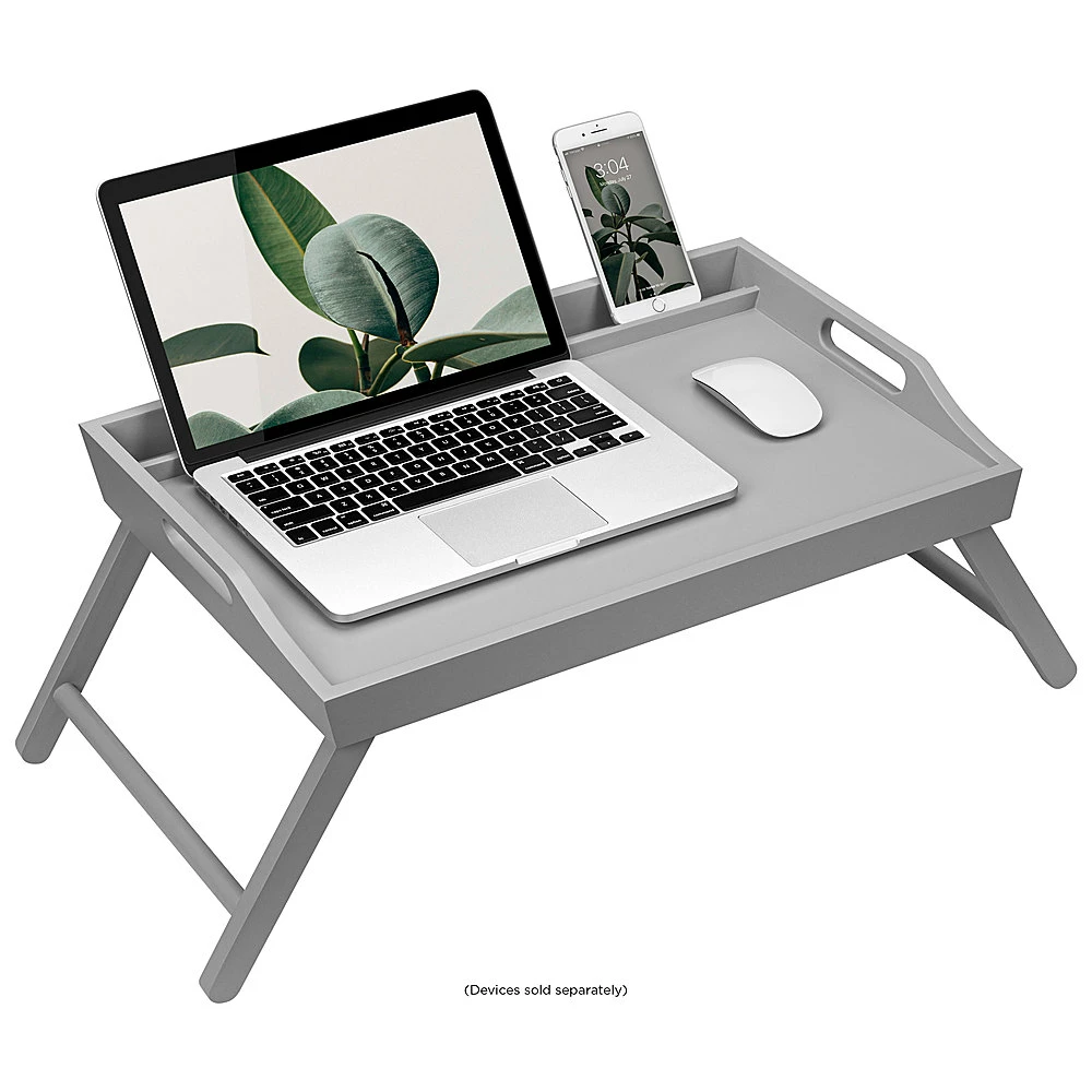 Best Buy WOOD MEDIA BED TRAY FOR 17.3 LAPTOP OR TABLET - CALMING GRAY