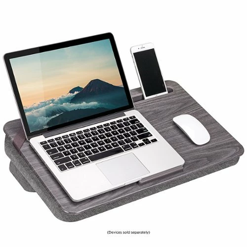 Best Buy ELEVATION LAP DESK FOR 17.3 LAPTOP - GRAY WOODGRAIN