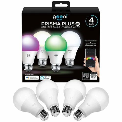Best Buy PRISMA PLUS 800 WI-FI SMART BULB (4-PACK) - WHITE