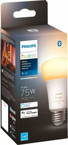 Best Buy HUE A19 BLUETOOTH 75W SMART LED BULB - WHITE AMBIANCE - Image 2