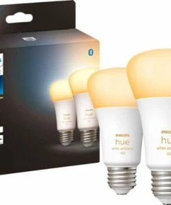 Best Buy HUE A19 BLUETOOTH 75W SMART LED BULBS (2-PACK) - WHITE AMBIANCE
