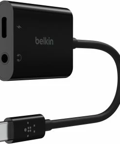 Best Buy 3.5MM AUDIO & USB-C ADAPTOR - FAST CHARGE COMPATIBLE USB-C AUDIO ADAPTOR FOR IPAD PRO, GALAXY, PIXEL, ONEPLUS & MORE - BLACK