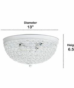 Best Buy CRYSTAL GLAM 2 LIGHT CEILING FLUSH MOUNT 2 PACK - WHITE