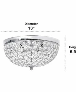 Best Buy CRYSTAL GLAM 2 LIGHT CEILING FLUSH MOUNT 2 PACK - CHROME