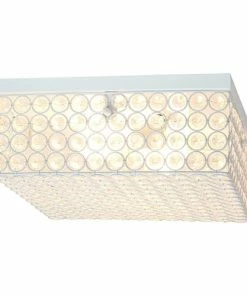 Best Buy GLAM 2 LIGHT 12 INCH SQUARE FLUSH MOUNT - WHITE
