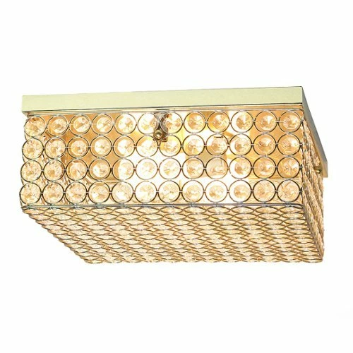 Best Buy GLAM 2 LIGHT 12 INCH SQUARE FLUSH MOUNT - GOLD