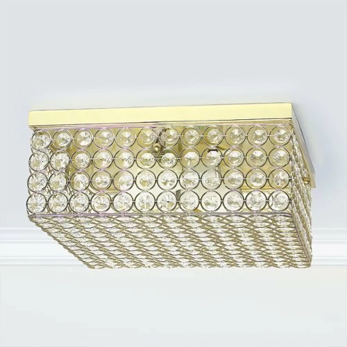 Best Buy GLAM 2 LIGHT 12 INCH SQUARE FLUSH MOUNT - GOLD - Image 4