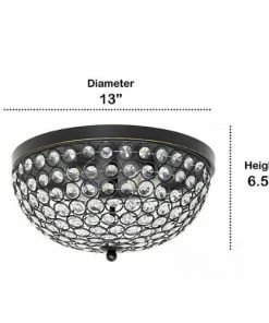 Best Buy CRYSTAL GLAM 2 LIGHT CEILING FLUSH MOUNT 2 PACK - RESTORATION BRONZE