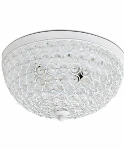 Best Buy CRYSTAL GLAM 2 LIGHT CEILING FLUSH MOUNT - WHITE