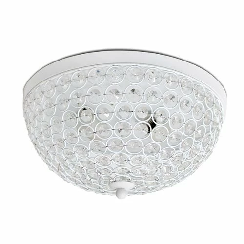Best Buy CRYSTAL GLAM 2 LIGHT CEILING FLUSH MOUNT - WHITE