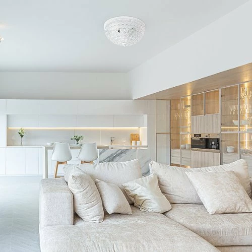 Best Buy CRYSTAL GLAM 2 LIGHT CEILING FLUSH MOUNT - WHITE - Image 3