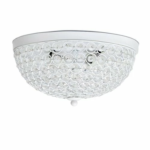 Best Buy CRYSTAL GLAM 2 LIGHT CEILING FLUSH MOUNT - WHITE - Image 6