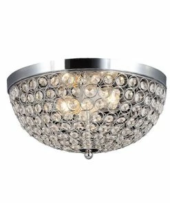 Best Buy CRYSTAL GLAM 2 LIGHT CEILING FLUSH MOUNT - CHROME