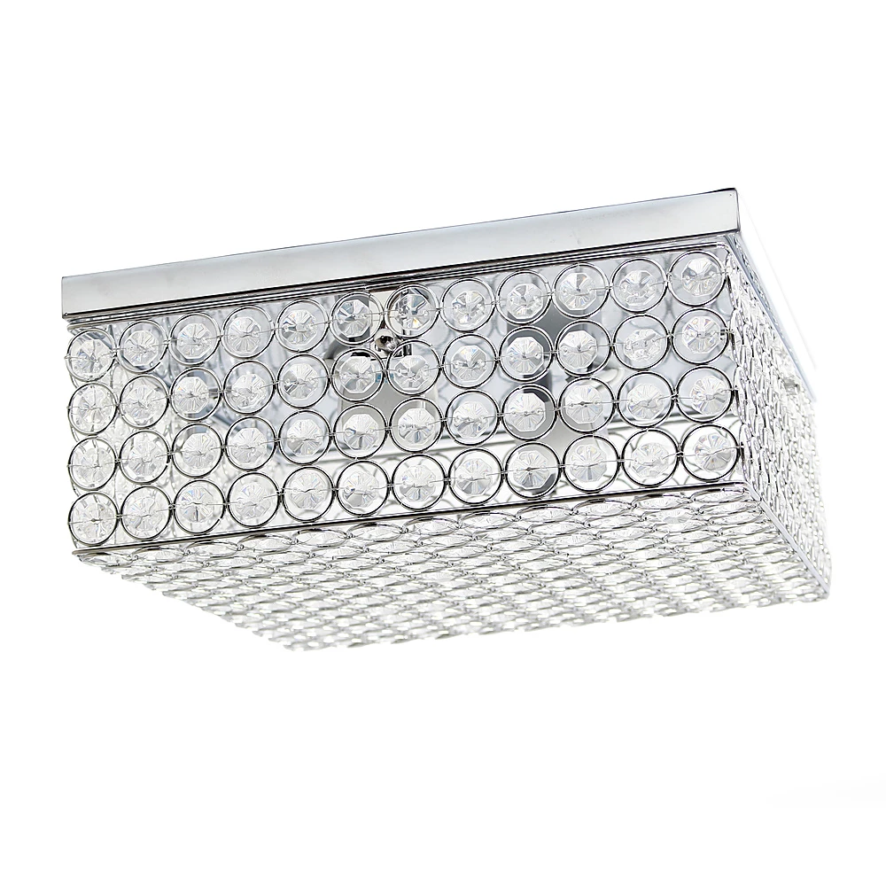 Best Buy GLAM 2 LIGHT 12 INCH SQUARE FLUSH MOUNT - CHROME - Image 2