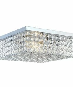 Best Buy GLAM 2 LIGHT 12 INCH SQUARE FLUSH MOUNT - CHROME