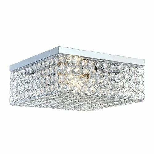 Best Buy GLAM 2 LIGHT 12 INCH SQUARE FLUSH MOUNT - CHROME