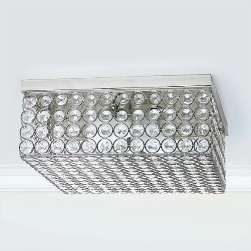 Best Buy GLAM 2 LIGHT 12 INCH SQUARE FLUSH MOUNT - CHROME - Image 4