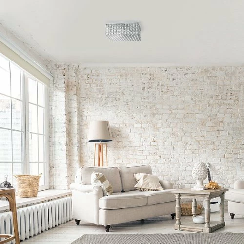 Best Buy GLAM 2 LIGHT 12 INCH SQUARE FLUSH MOUNT - CHROME - Image 5