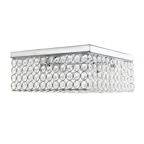 Best Buy GLAM 2 LIGHT 12 INCH SQUARE FLUSH MOUNT - CHROME - Image 6