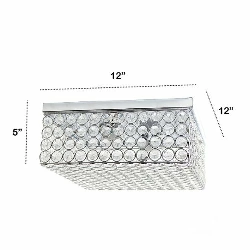 Best Buy GLAM 2 LIGHT 12 INCH SQUARE FLUSH MOUNT - CHROME - Image 3