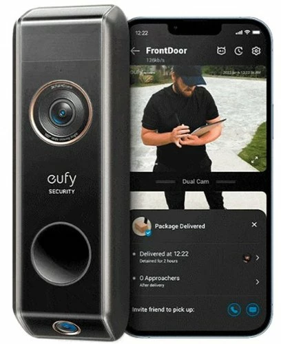 Best Buy SMART WI-FI DUAL CAM VIDEO DOORBELL 2K BATTERY OPERATED/WIRED WITH GOOGLE ASSISTANT AND AMAZON ALEXA - BLACK - Image 6
