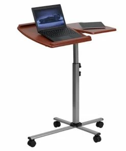 Best Buy ANGLE AND HEIGHT ADJUSTABLE MOBILE LAPTOP COMPUTER TABLE - CHERRY