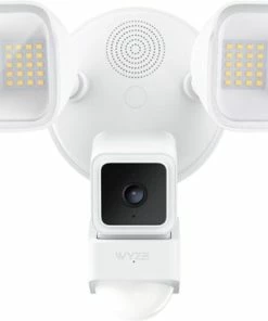 Best Buy WIRED OUTDOOR WI-FI FLOODLIGHT HOME SECURITY CAMERA - WHITE