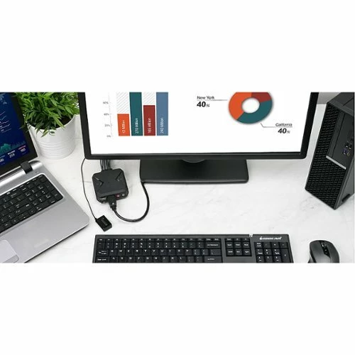 Best Buy 2-PORT 4K KVM SWITCH WITH HDMI, USB AND AUDIO CONNECTIONS - BLACK - Image 2