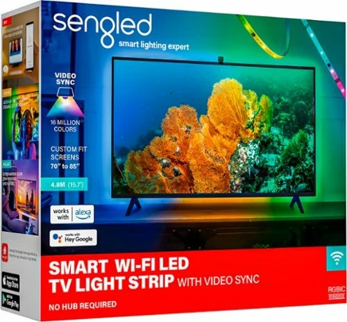 Best Buy SMART LED WI-FI TV LIGHT STRIP WITH VIDEO SYNC FOR 70 TO 80 TV'S - MULTICOLOR - Image 3