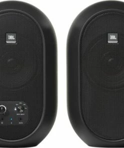 Best Buy 2.0 104BT POWERED DESKTOP MULTIMEDIA SPEAKERS WITH BLUETOOTH, AUX, RCA, AND TRS INPUTS. - BLACK