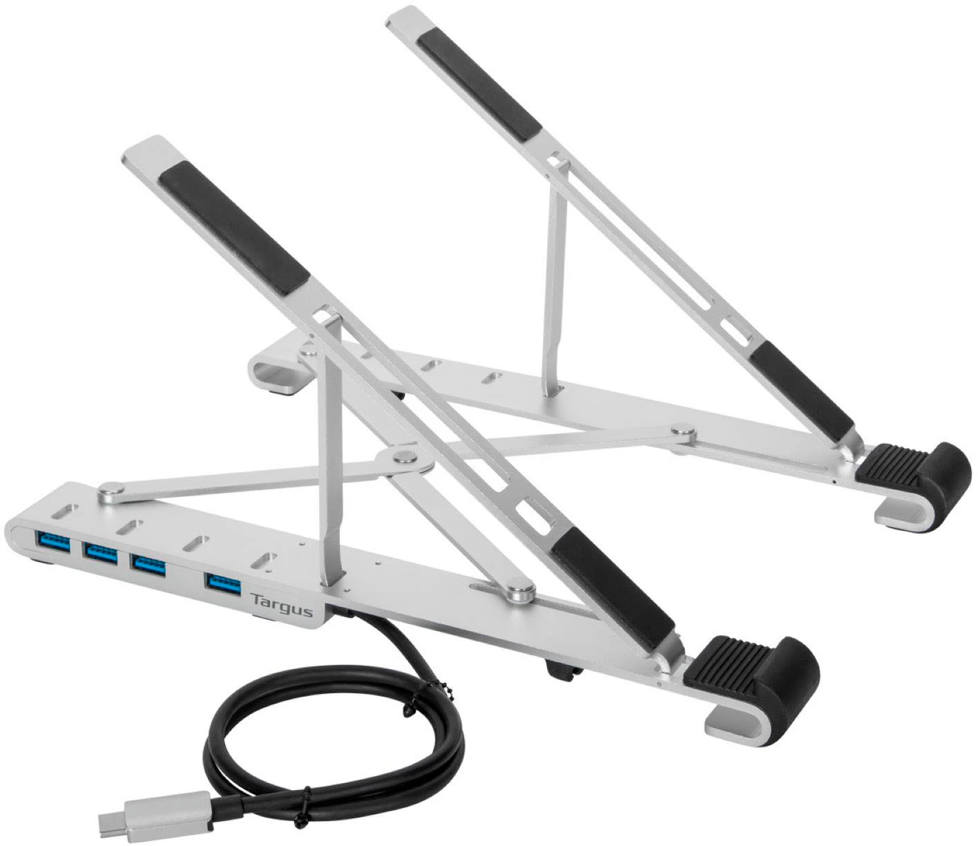 Best Buy PORTABLE LAPTOP STAND + INTEGRATED USB-A HUB - SILVER - Image 2